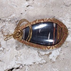 Copper/Brass Wire Wrapped Stone Pendant